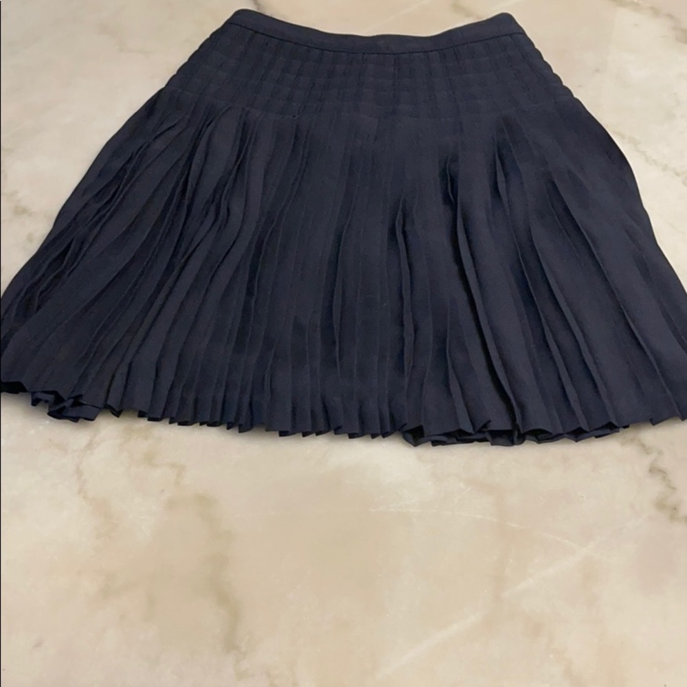J crew pleated skirt navy blue